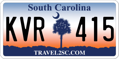 SC license plate KVR415