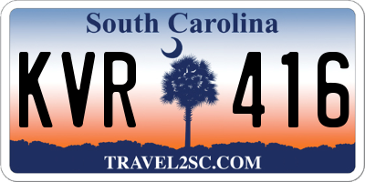 SC license plate KVR416