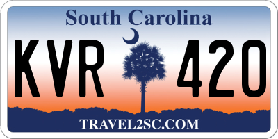 SC license plate KVR420