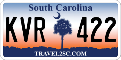 SC license plate KVR422