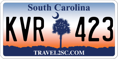 SC license plate KVR423