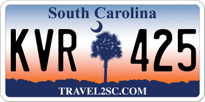 SC license plate KVR425