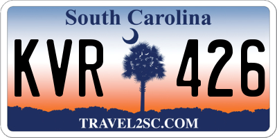 SC license plate KVR426
