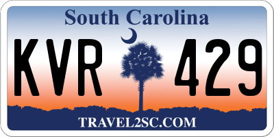 SC license plate KVR429