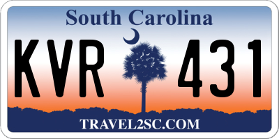 SC license plate KVR431
