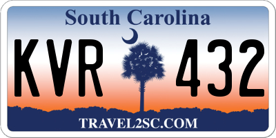 SC license plate KVR432