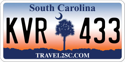 SC license plate KVR433