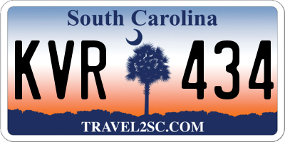 SC license plate KVR434