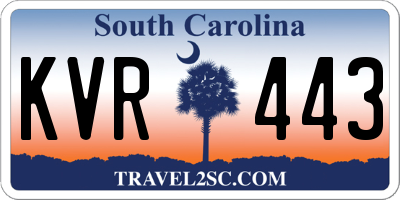 SC license plate KVR443