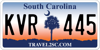 SC license plate KVR445