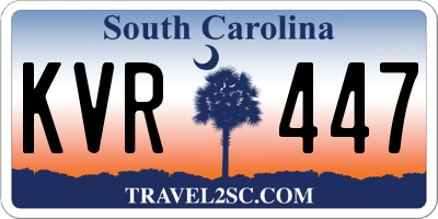 SC license plate KVR447