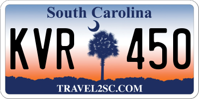 SC license plate KVR450