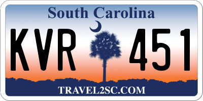 SC license plate KVR451