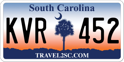 SC license plate KVR452