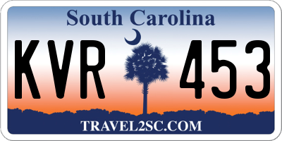 SC license plate KVR453