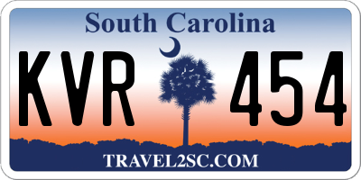SC license plate KVR454