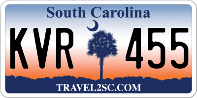 SC license plate KVR455
