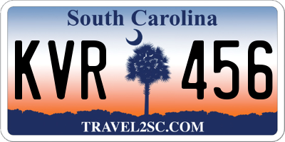 SC license plate KVR456