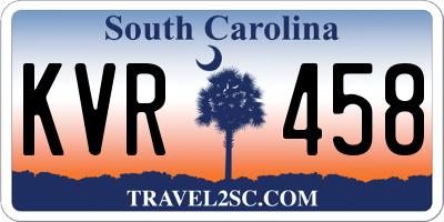 SC license plate KVR458