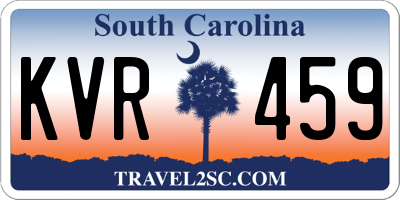 SC license plate KVR459
