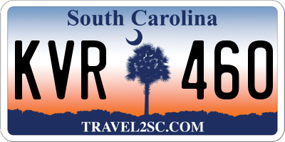 SC license plate KVR460