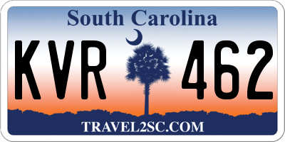 SC license plate KVR462