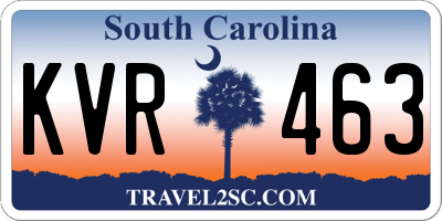 SC license plate KVR463