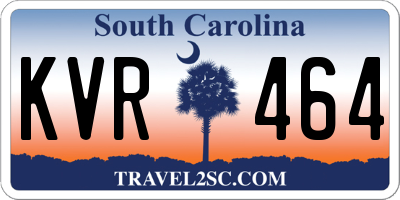 SC license plate KVR464