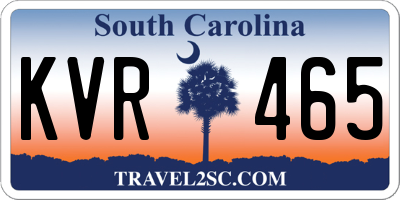 SC license plate KVR465