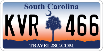 SC license plate KVR466