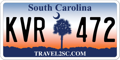 SC license plate KVR472