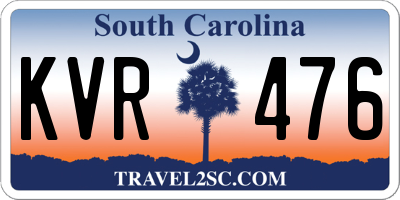 SC license plate KVR476