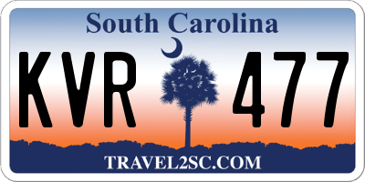 SC license plate KVR477