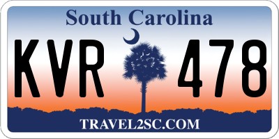 SC license plate KVR478