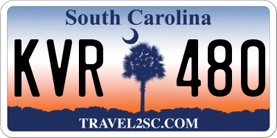 SC license plate KVR480