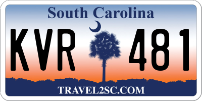 SC license plate KVR481