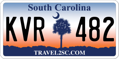 SC license plate KVR482