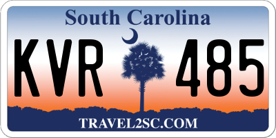 SC license plate KVR485