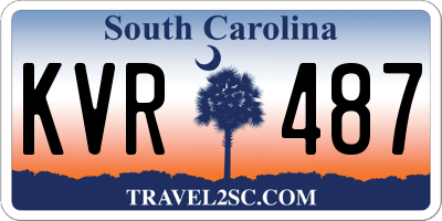 SC license plate KVR487