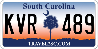 SC license plate KVR489