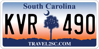 SC license plate KVR490