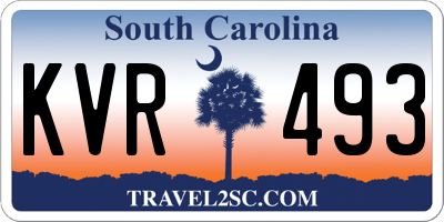 SC license plate KVR493