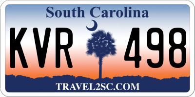 SC license plate KVR498