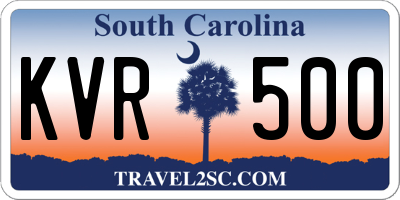 SC license plate KVR500