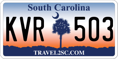 SC license plate KVR503
