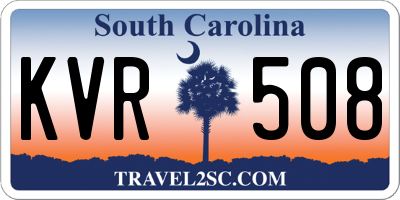 SC license plate KVR508