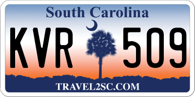 SC license plate KVR509