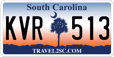 SC license plate KVR513