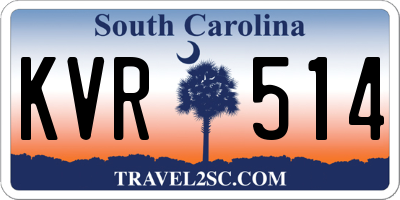 SC license plate KVR514