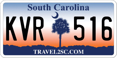 SC license plate KVR516